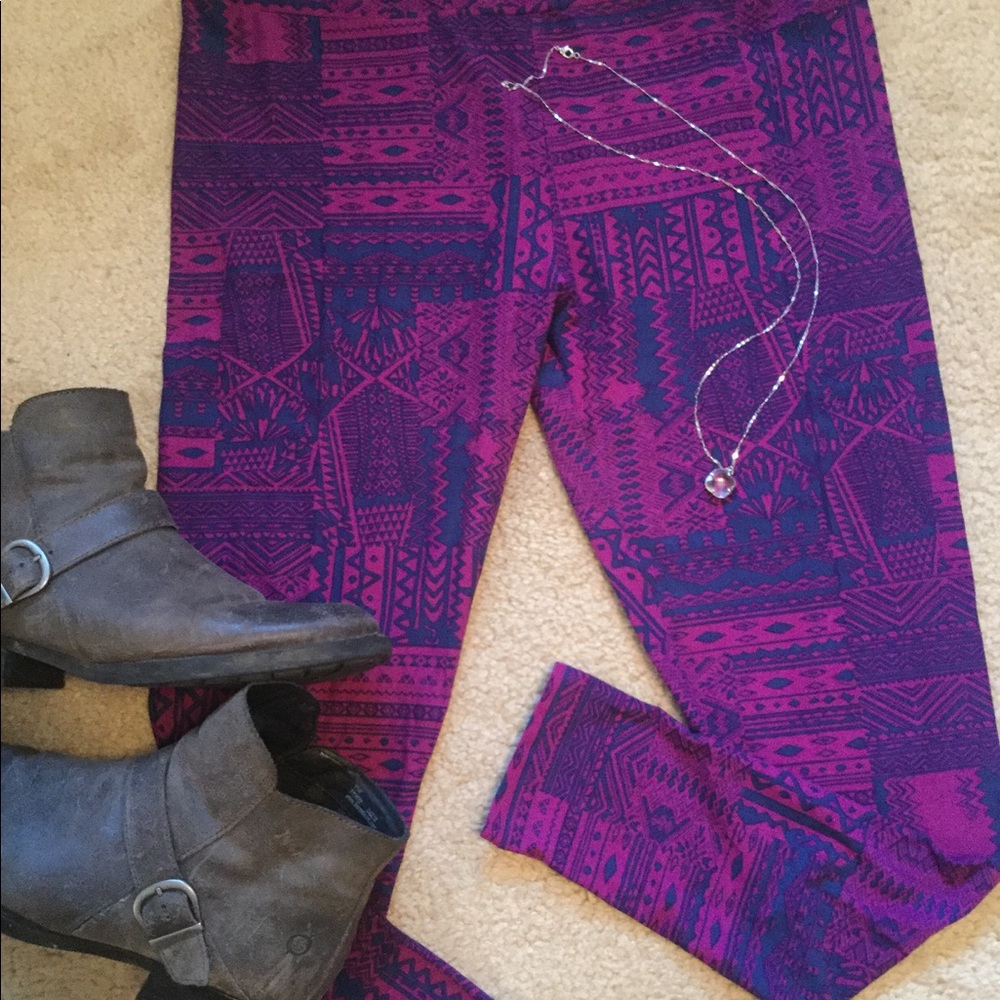 NEW Lularoe TC leggings dark blue & dark pink